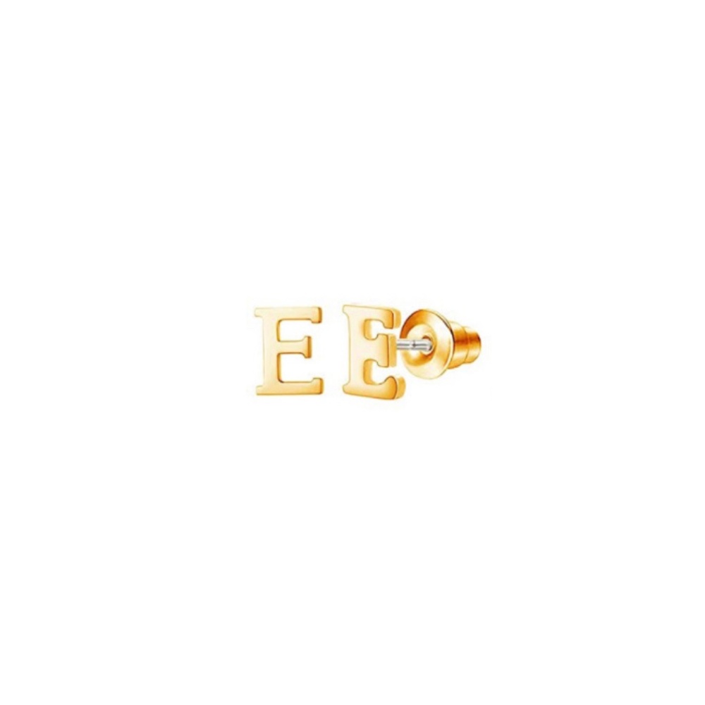 Letter E Gold Stud Earrings
